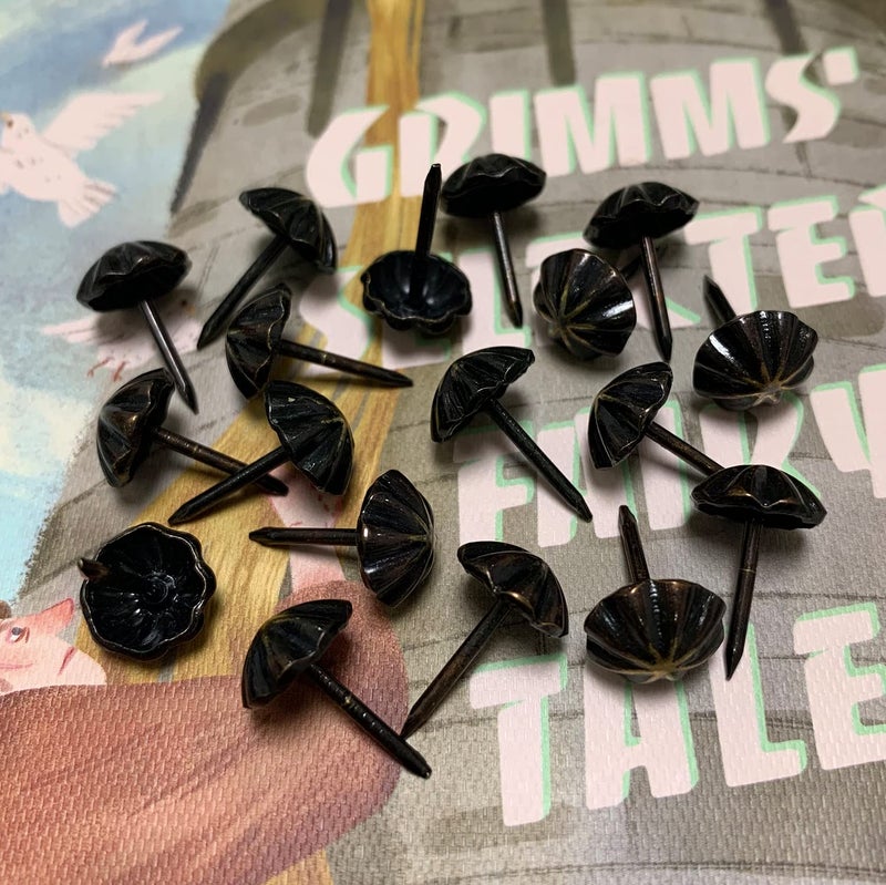 Maozaa Upholstery Tacks  Furniture Upholstery Nails for Decorative  200 PCS 7/16 inch Decorative Tack for Furniture DIY Decorative  Pumpkin Shape Nail Copper Renaissance/Matt Black - Image 3